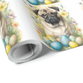 イースターエッグホリデー付きパグドッグ ラッピングペーパー (ロールコーナー)