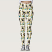 イースターエッグホリデー付きパグドッグ レギンス (正面)