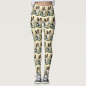 イースターエッグホリデー付きパピロンドッグ レギンス (正面)