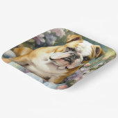 イースターエッグホリデー付きブルドッグ ペーパープレート (傾斜あり)