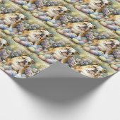 イースターエッグホリデー付きブルドッグ ラッピングペーパー (角)