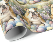 イースターエッグホリデー付きブルドッグ ラッピングペーパー (ロールコーナー)