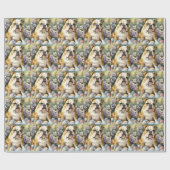 イースターエッグホリデー付きブルドッグ ラッピングペーパー (フラット)