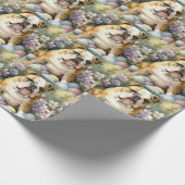 イースターエッグホリデー付きブルドッグ ラッピングペーパー (角)