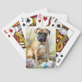 イースターエッグホリデー付きブルマスティフ犬 トランプ (裏面)