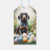 イースターエッグホリデー付きブルーティックコンハウンドッグ ギフトタグ (裏面)