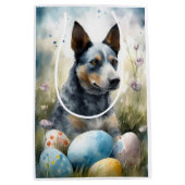 イースターエッグホリデー付きブルーヒーラー犬 ミディアムペーパーバッグ (正面)