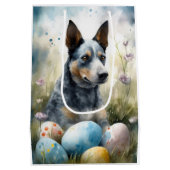 イースターエッグホリデー付きブルーヒーラー犬 ミディアムペーパーバッグ (裏面)