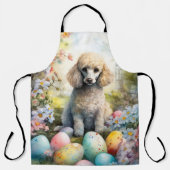 イースターエッグホリデー付きプードル犬 エプロン (正面)
