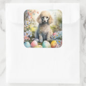 イースターエッグホリデー付きプードル犬 スクエアシール (バッグ)