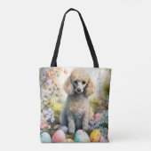 イースターエッグホリデー付きプードル犬 トートバッグ (裏面)