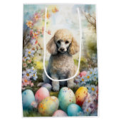 イースターエッグホリデー付きプードル犬 ミディアムペーパーバッグ (裏面)