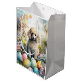 イースターエッグホリデー付きプードル犬 ミディアムペーパーバッグ (裏面アングル)