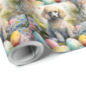 イースターエッグホリデー付きプードル犬 ラッピングペーパー (ロールコーナー)