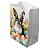 イースターエッグホリデー付きボストンテリア犬 ミディアムペーパーバッグ (裏面アングル)