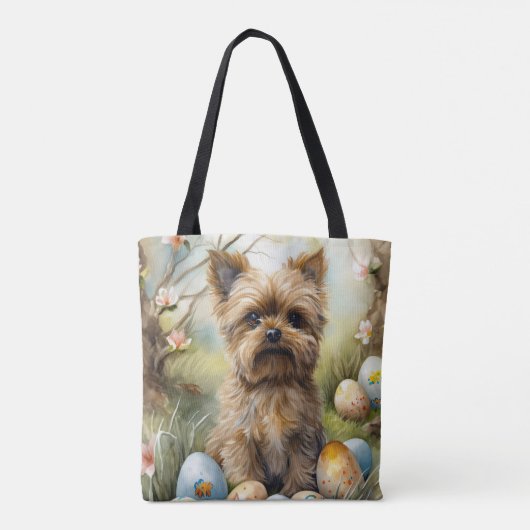 イースターエッグホリデー付きヨーキプー犬 トートバッグ (裏面)
