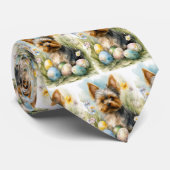 イースターエッグホリデー付きヨークシャーテリアドッグ ネクタイ (ロール)