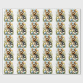 イースターエッグホリデー付きヨークシャーテリアドッグ ラッピングペーパー (フラット)