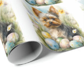 イースターエッグホリデー付きヨークシャーテリアドッグ ラッピングペーパー (ロールコーナー)