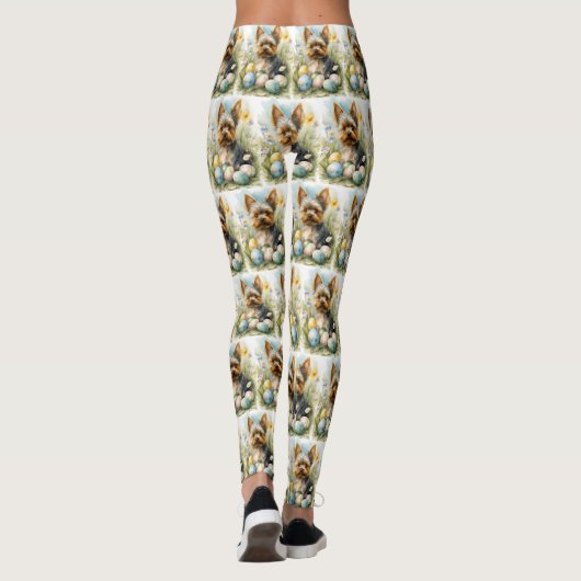 イースターエッグホリデー付きヨークシャーテリアドッグ レギンス (裏面)