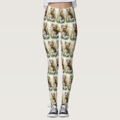 イースターエッグホリデー付きヨークシャーテリアドッグ レギンス (正面)