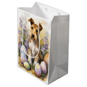 イースターエッグホリデー付きWirefox Terrier Dog ミディアムペーパーバッグ (裏面アングル)
