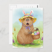 イースターエッグポストカード付きカピバラ ポストカード (正面/裏面)