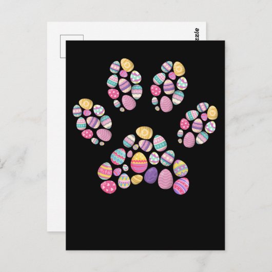 イースターエッグポー動物イースター ポストカード (正面/裏面)