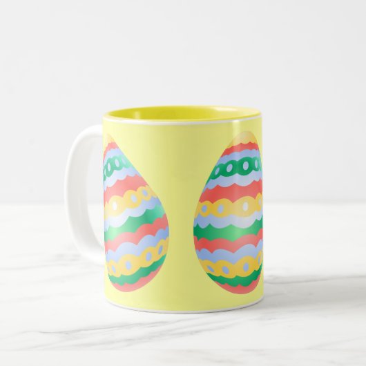 イースターエッグマグコーヒーカップフェスティバルイースターカップデコール ツートーンマグカップ (正面左)