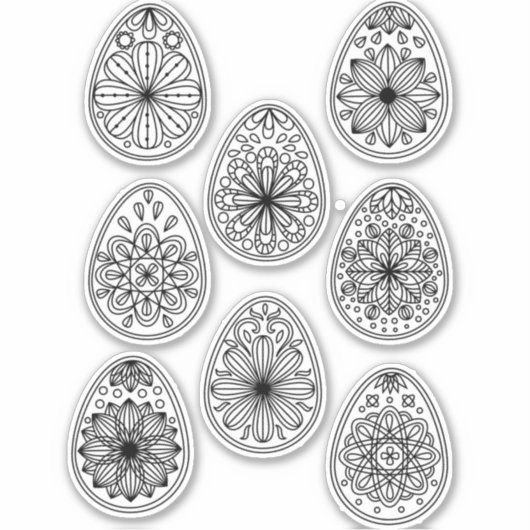 イースターエッグラインアート シール (正面)