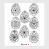 イースターエッグラインアート シール (シート)