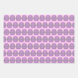 イースターエッグラッピング紙フラットシートセット3 ラッピングペーパーシート