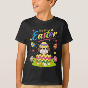 イースターエッグラバーアメリカンブルドッグハッピーイースター Tシャツ