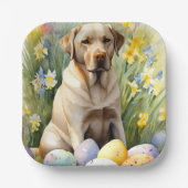 イースターエッグラブラドール ペーパープレート (正面)