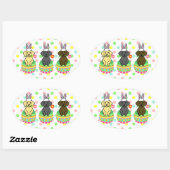 イースターエッグラボパピーズ漫画 楕円形シール (シート)