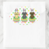 イースターエッグラボパピーズ漫画 楕円形シール (バッグ)