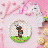 イースターエッグレッドなめらかな髪のダッシュントプレート ペーパープレート (パーティー)