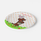 イースターエッグレッドなめらかな髪のダッシュントプレート ペーパープレート (アングル)