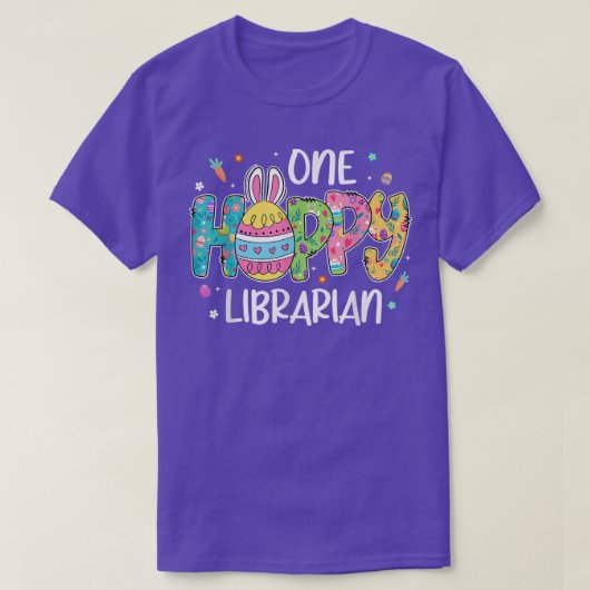 イースターエッグワンホビー図書館員バニーラバーイースター Tシャツ (デザイン正面)