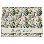 イースターエッグヴィンテージノスタルジックパターンNo1 ラージペーパーバッグ (正面)