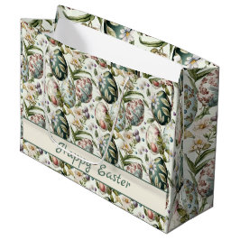 イースターエッグヴィンテージノスタルジックパターンNo1 ラージペーパーバッグ