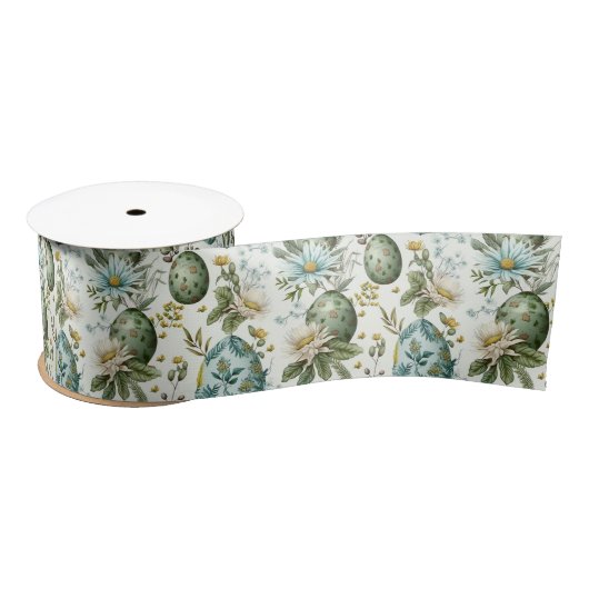 イースターエッグヴィンテージノスタルジックパターンNo2 サテンリボン (リール)