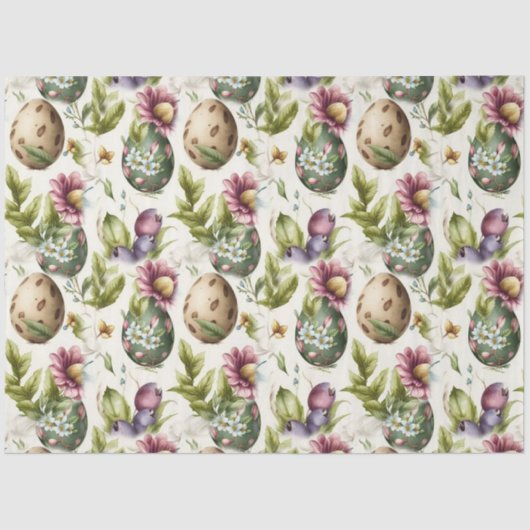 イースターエッグヴィンテージノスタルジックパターンNo 14 薄葉紙 (正面)