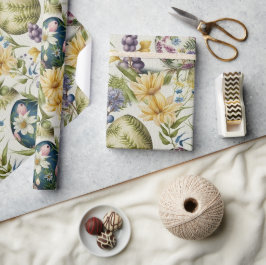 イースターエッグヴィンテージノスタルジックパターンNo 15 ラッピングペーパー