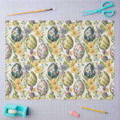 イースターエッグヴィンテージノスタルジックパターンNo 15 薄葉紙 (クラフト)