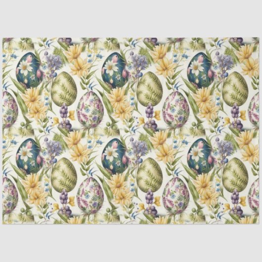 イースターエッグヴィンテージノスタルジックパターンNo 15 薄葉紙 (正面)