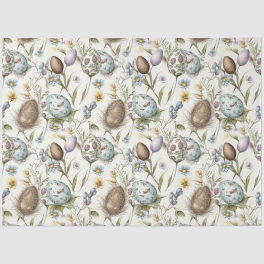 イースターエッグヴィンテージノスタルジックパターンNo 16 薄葉紙 (正面)