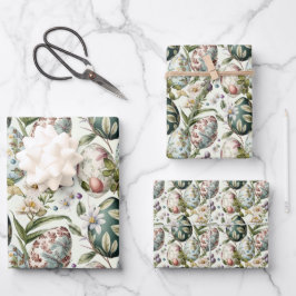 イースターエッグヴィンテージノスタルジックパターンNo 1 ラッピングペーパーシート