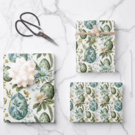 イースターエッグヴィンテージノスタルジックパターンNo 2 ラッピングペーパーシート