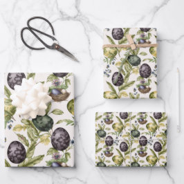 イースターエッグヴィンテージノスタルジックパターンNo 3 ラッピングペーパーシート